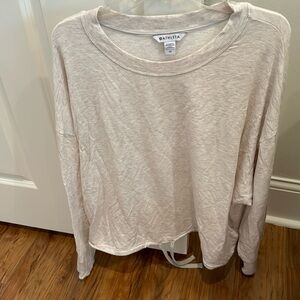 Athlete round neck Marina lightweight sweatshirt with drawstring bottom/oatmeal
